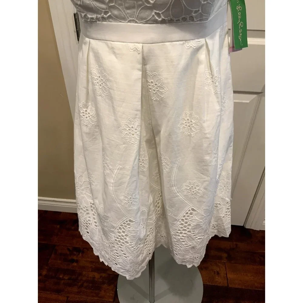 Lilly Pulitzer White "Betsey" Eyelet Strapless Mini Dress, Size 4, NWT! - Picture 3 of 8